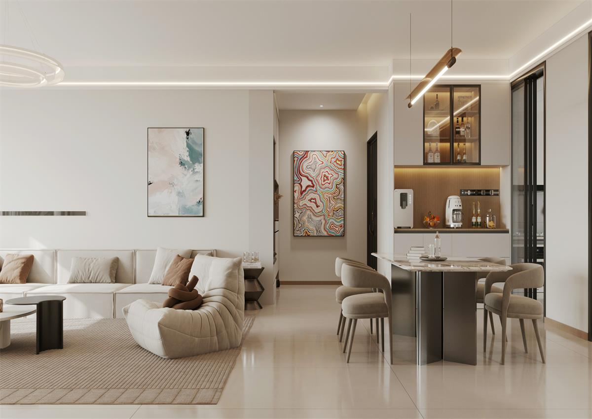 玉庭華府142㎡ | 給喧囂世界按下暫停鍵，現(xiàn)代簡(jiǎn)約風(fēng)的松弛感誰(shuí)能拒絕！