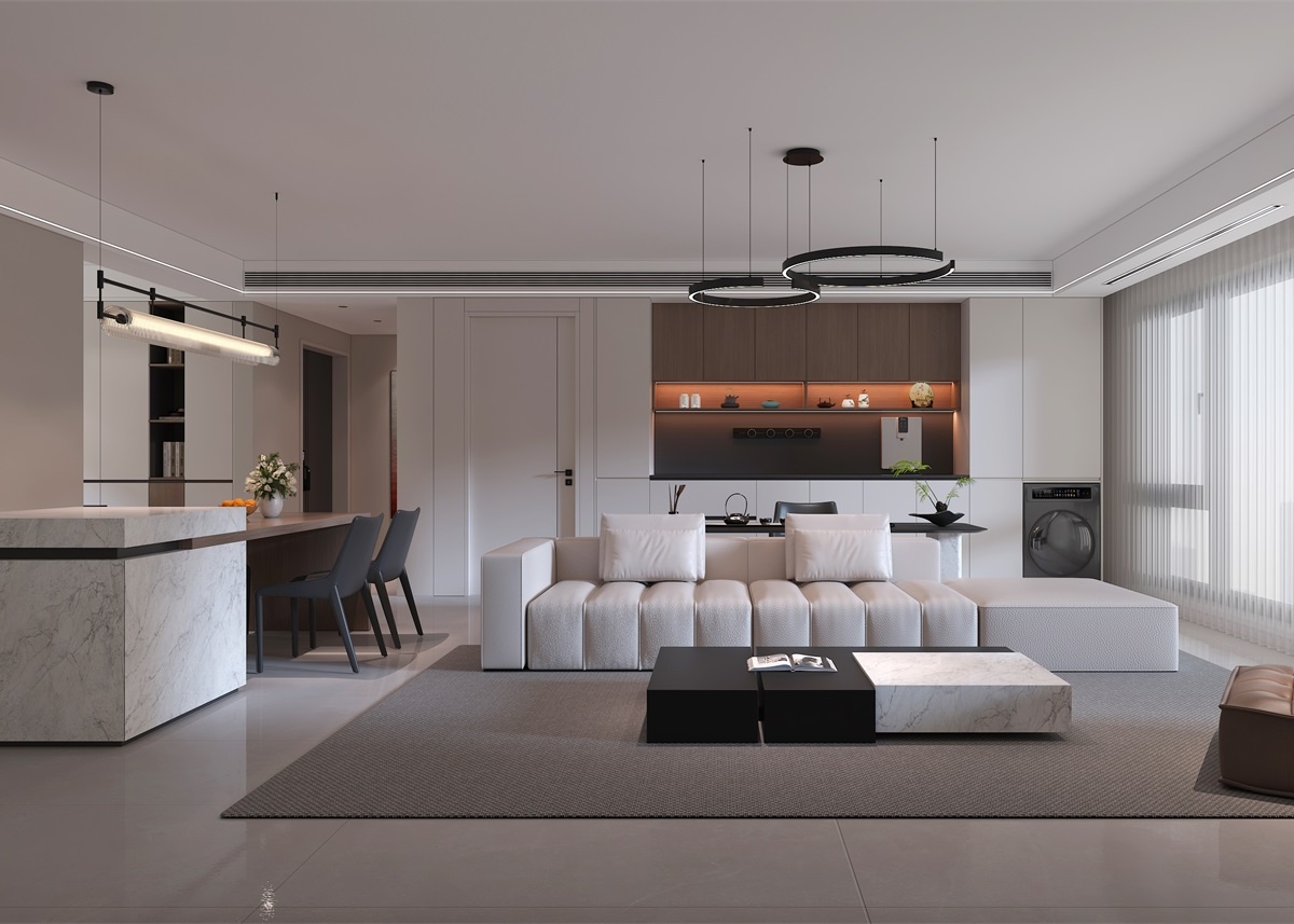 中恒央御143㎡ | 大橫廳+客餐一體+開放書房，他家這通透感絕了！